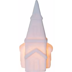 Bordsdekoration Hus/Kyrka Set om 2 VIT - Star Trading