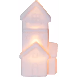 Bordsdekoration Hus/Kyrka Set om 2 VIT - Star Trading