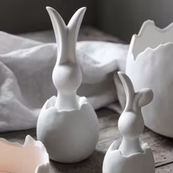 Bunny i Ägg Stor VIT - Majas Cottage