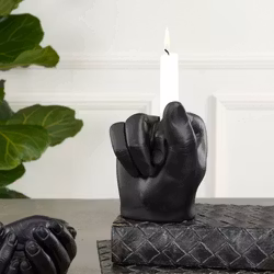 Ljusstake Finger Poly SVART - A Lot Decoration