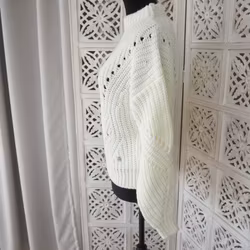 Mönsterstickad tröja WHITE - Ajlajk
