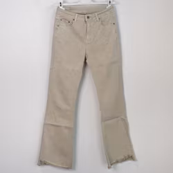 Stretchjeans Shortcut med fransar BEIGE - 3D Denim