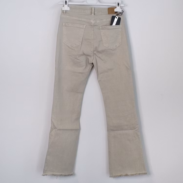 Stretchjeans Shortcut med fransar BEIGE - 3D Denim