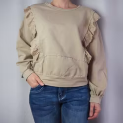 Collegetröja med volang BEIGE - d´NADA