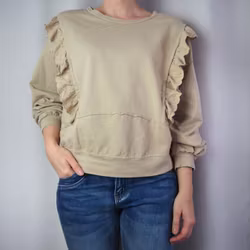 Collegetröja med volang BEIGE - d´NADA