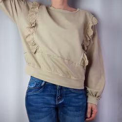 Collegetröja med volang BEIGE - d´NADA