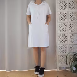 Hoodieklänning VIT