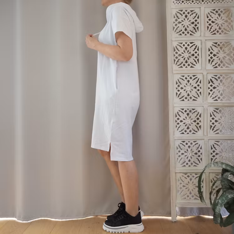 Hoodieklänning VIT