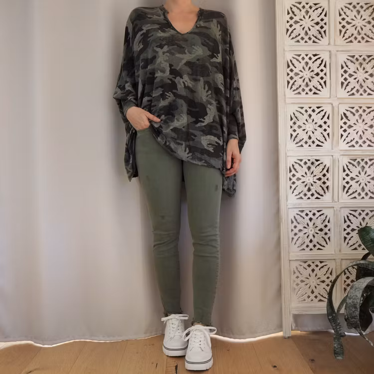Stretchjeans med fransar ARMY - 3D Denim