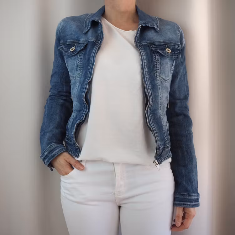 Jeansjacka med dragkedja DENIM - Place du Jour