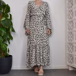 Klänning Maxi Leopard CREAM - CoconutMilk by Stajl