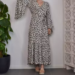 Klänning Maxi Leopard CREAM - CoconutMilk by Stajl