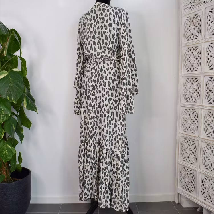 Klänning Maxi Leopard CREAM - CoconutMilk by Stajl