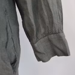Kort linneklänning med fickor KAKI