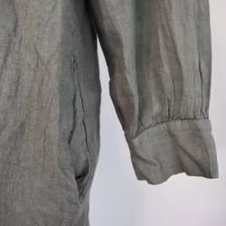 Kort linneklänning med fickor KAKI