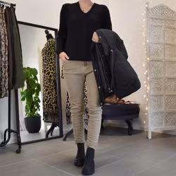 Jeans Skinny med knappar BEIGE - Newplay