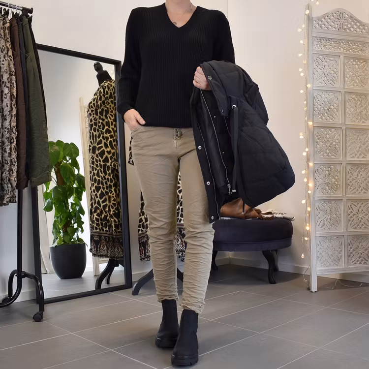 Jeans Skinny med knappar BEIGE - Newplay