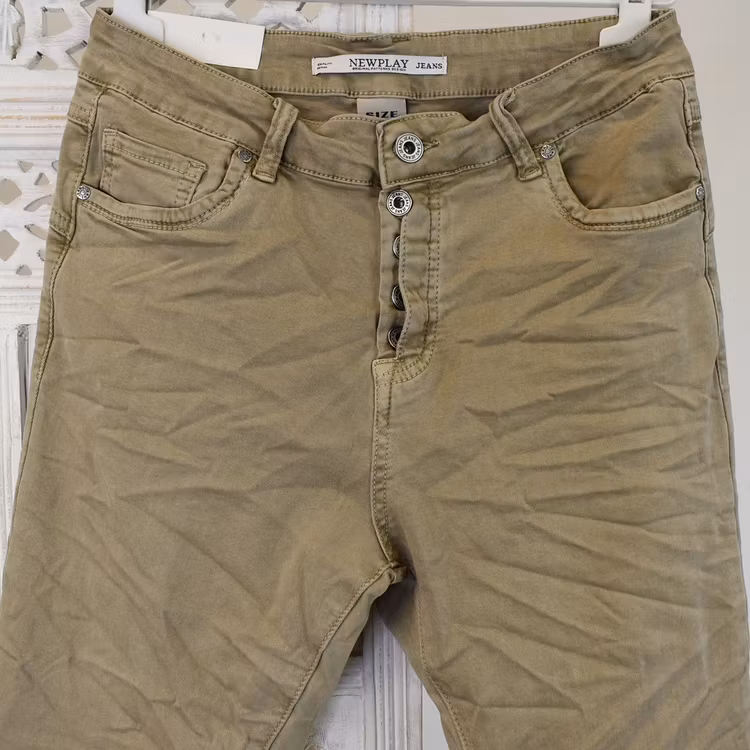 Jeans Skinny med knappar BEIGE - Newplay