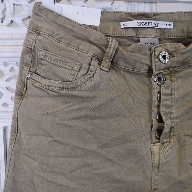 Jeans Skinny med knappar BEIGE - Newplay