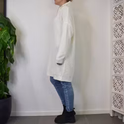 Stickad Långtröja VIT
