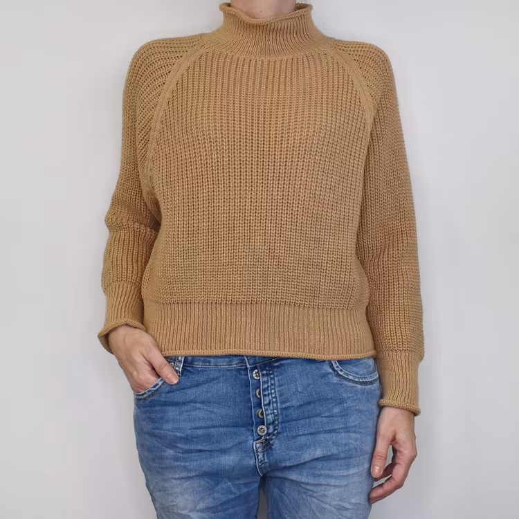Stickad Tröja LJUS CAMEL