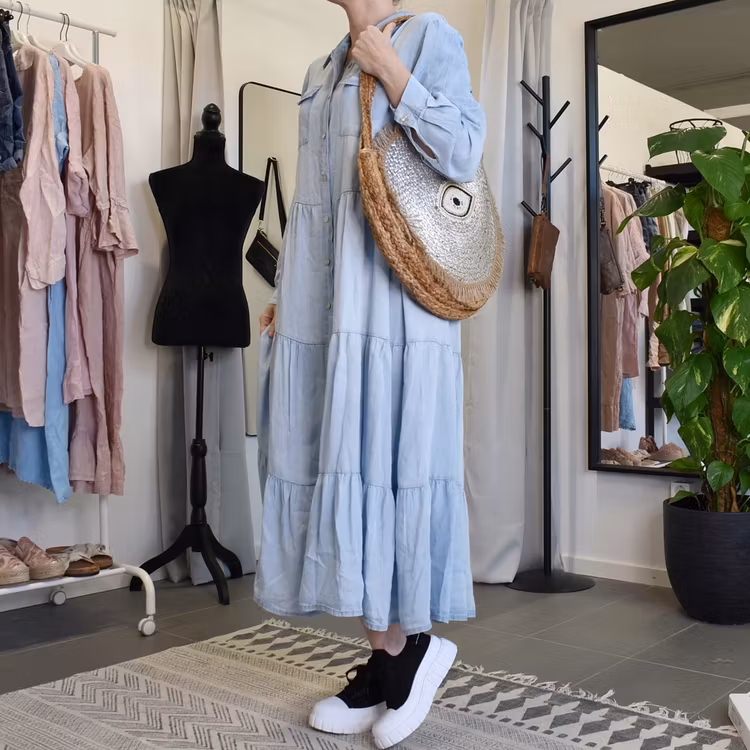 Klänning Boho LJUS DENIM - Stajl Agenturer