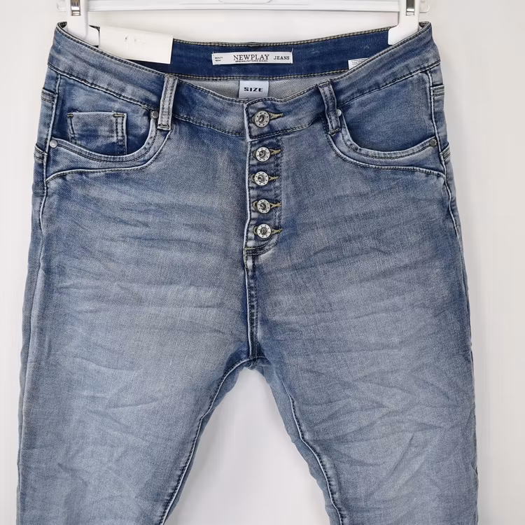 Jeans Jogger med Knappar BLÅ - Newplay