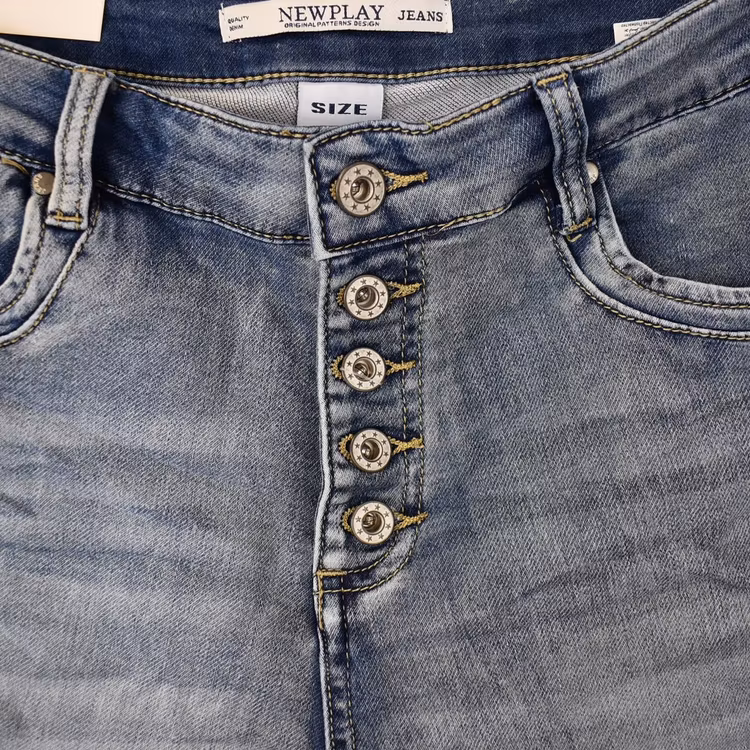 Jeans Jogger med Knappar BLÅ - Newplay