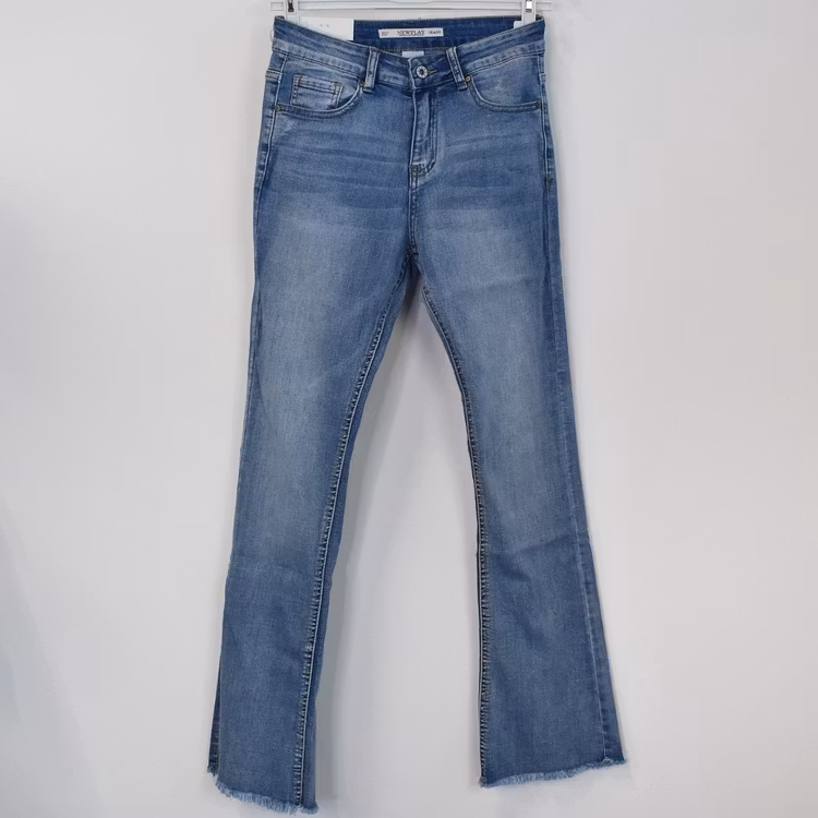 Jeans Flare med fransar DENIM - Newplay