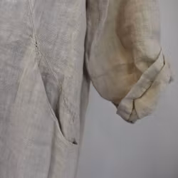 Kort skjortklänning i linne BEIGE