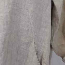 Kort skjortklänning i linne BEIGE