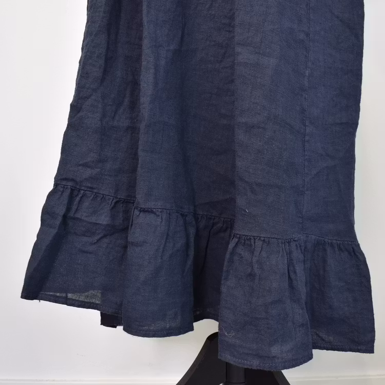 Bohoklänning i linne NAVY