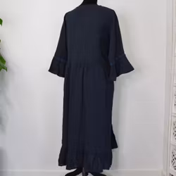 Bohoklänning i linne NAVY