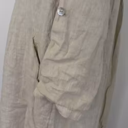 Kort skjortklänning i linne BEIGE