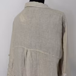 Kort skjortklänning i linne BEIGE