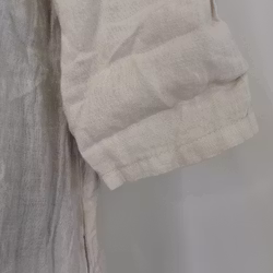 Linneklänning med spets LJUSBEIGE
