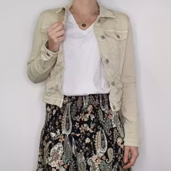 Jeansjacka med knappar BEIGE - Place du Jour