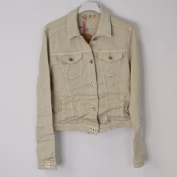 Jeansjacka med knappar BEIGE - Place du Jour