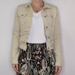 Jeansjacka med knappar BEIGE - Place du Jour