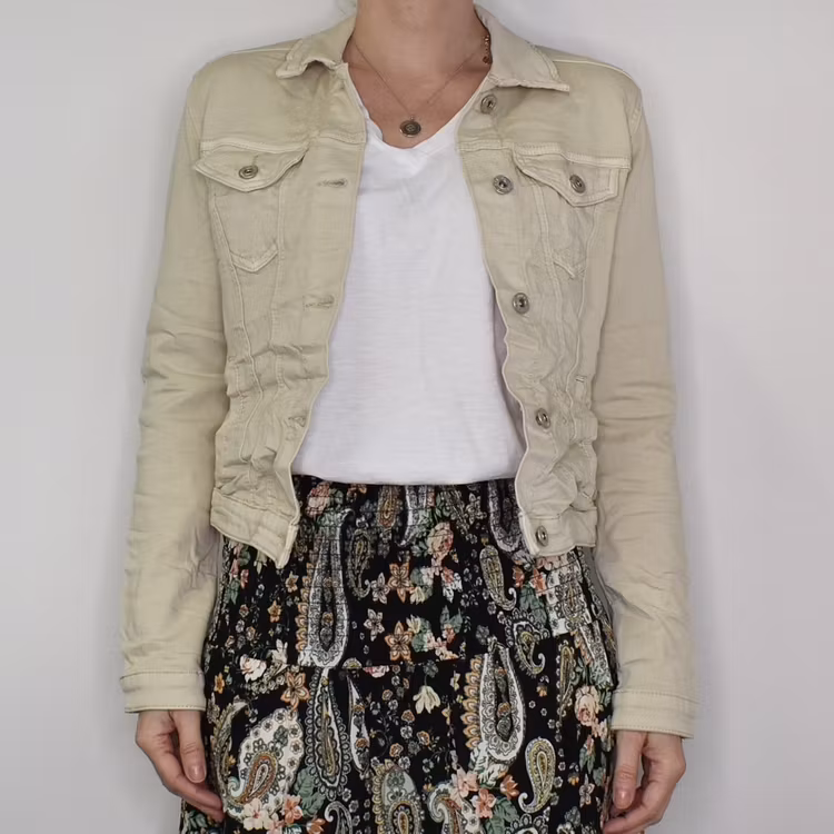 Jeansjacka med knappar BEIGE - Place du Jour