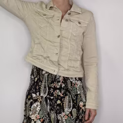 Jeansjacka med knappar BEIGE - Place du Jour