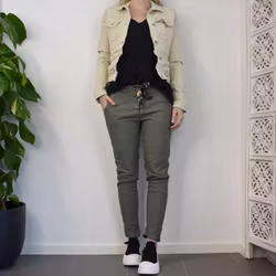 Jeansjacka med knappar BEIGE - Place du Jour