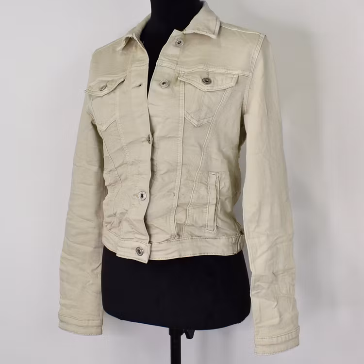 Jeansjacka med knappar BEIGE - Place du Jour