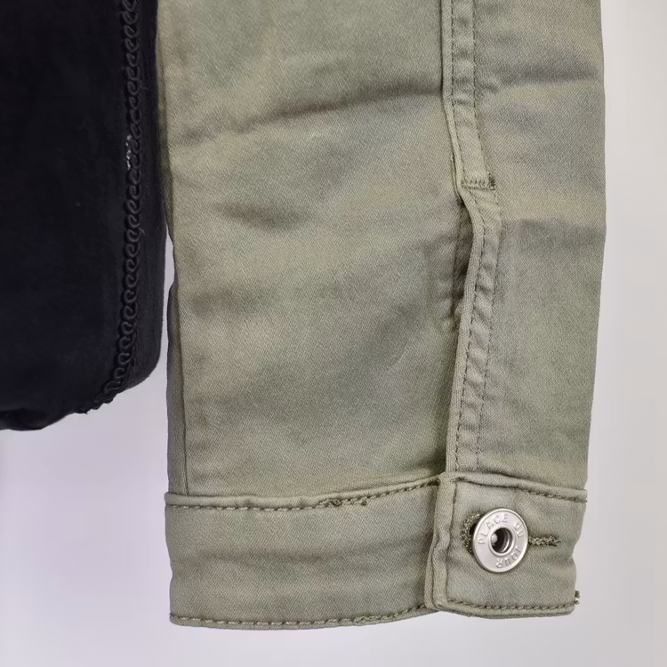 Jeansjacka med knappar KAKI - Place du Jour