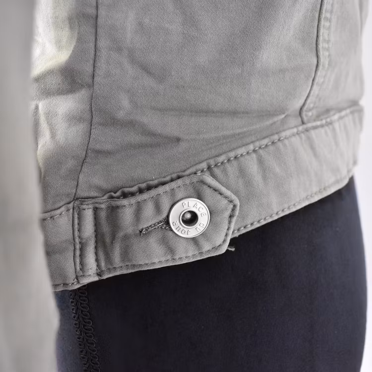 Jeansjacka med knappar KAKI - Place du Jour