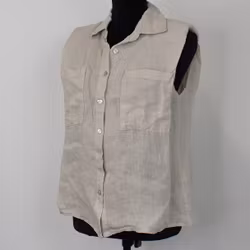 Linneblus Mira med axelvaddar BEIGE - Stajl Agenturer