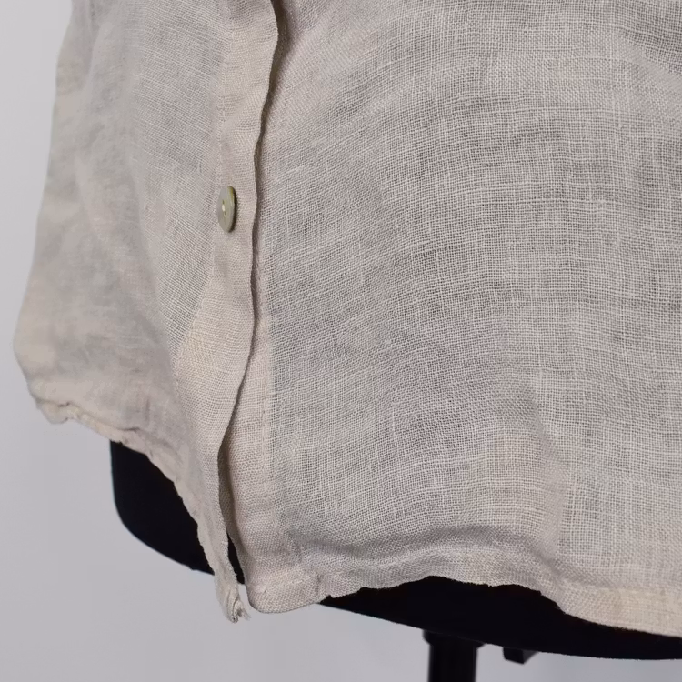 Linneblus Mira med axelvaddar BEIGE - Stajl Agenturer