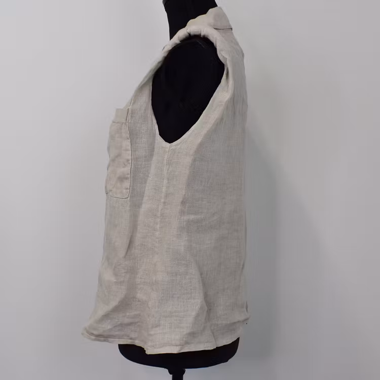 Linneblus Mira med axelvaddar BEIGE - Stajl Agenturer
