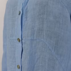 Lång skjortklänning i linne HIMMELBLÅ