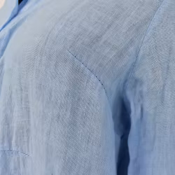 Lång skjortklänning i linne HIMMELBLÅ